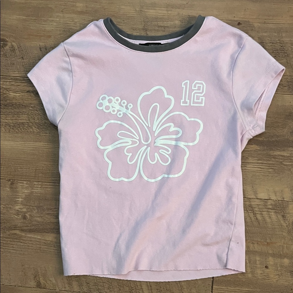 Forever 21 Pink Flower crop top